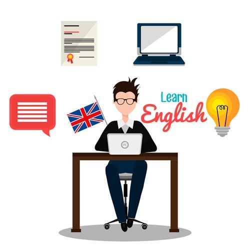 Persona estudiando inglés